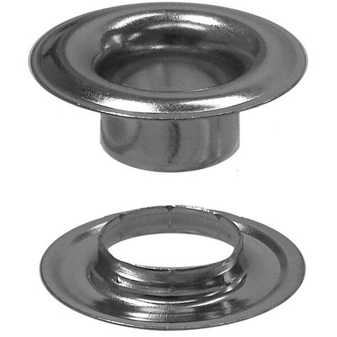 2 nickel plated sheet metal grommets with neck washers|dot sheet metal tooth washer.